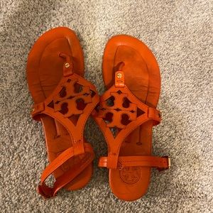 Super cute orange Tori Burch sandals